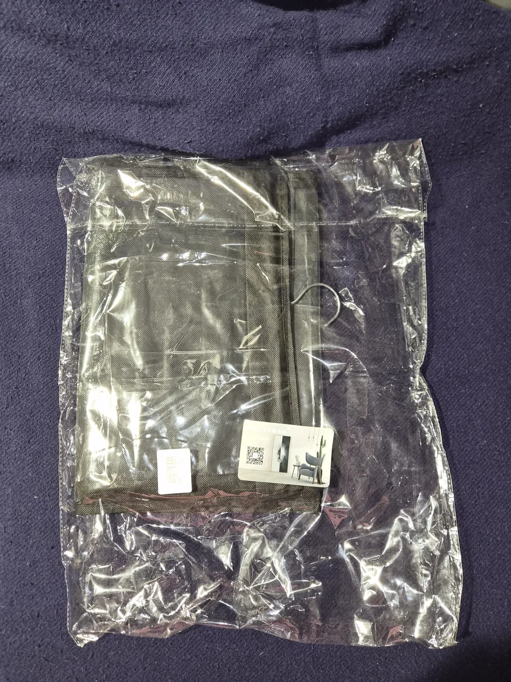 Hanging Clear Pocket Shoe Organizer Black.